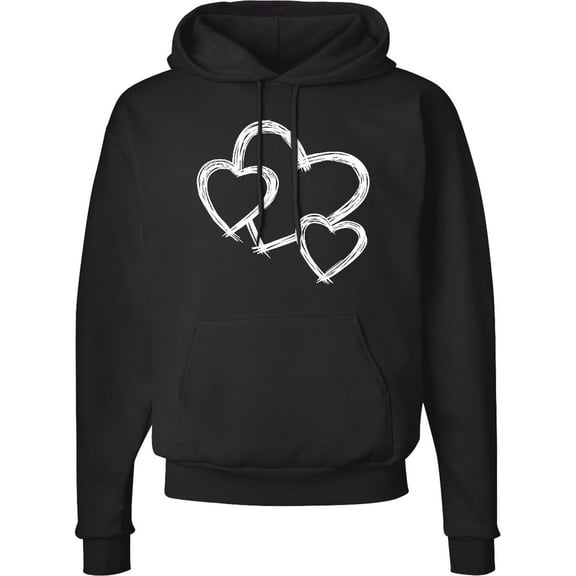 Inktastic Three White Hearts Adult Hoodie Sweatshirt