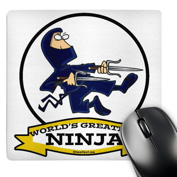 3dRose, Funny Worlds Greatest Ninja Cartoon, MousePad