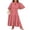 Pink, variant on Womens Boho Maxi Dresses 2026 Summer V Neck Puff Sleeve Floral Flowy Swing Fall Casual Long Dress Pink Medium