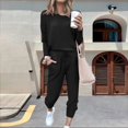 thumbnail image 4 of Fashion Sweatshirt and Pants for Women Loose Fit Solid Color Loungewear Set With Comfortable Long Sleeves And Joggers, 4 of 20