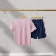 thumbnail image 3 of Baby Outfits Summer Kid Short Sleeve Top Blouse Shorts Casual 2 Piece Outfit Outwear Clothes Boys Light Purple 10 Years-11 Years, 3 of 4