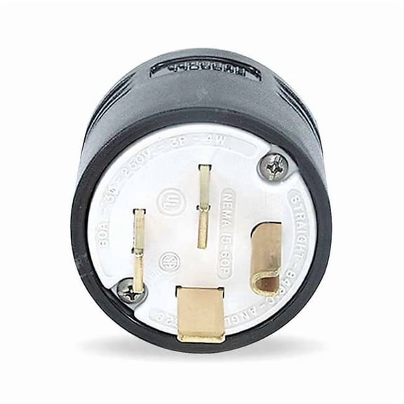 Hubbell Wiring Device-Kellems Straight Blade Plug,Blk,60 A,Stnd,15-60P HBL8461C