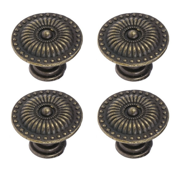 HOMEMAXS Vintage Bronze Cabinet Pull Handle Knob for Furniture Decoration 4 Pcs Diameter 24mm Height 20mm