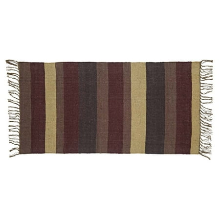 Striped Rugs Wool Burgundy Red Rustic & Lodge Flooring Barrington Wool Knotted Tassels Striped Rectangle Accent Rug ()