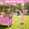 thumbnail image 4 of Yacona Wagons Carts Foldable, 350 lb Capacity Folding Wagon Cart with Wheels for Camping, Garden, Shopping, Pink, 4 of 10