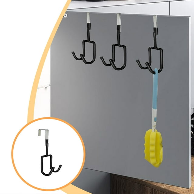 Gancho multifuncional para puerta sin taladro | Gancho doble de hierro resistente | Colgador blanco para colgar sobre la puerta, ideal para cocina, baño, dormitorio, organizador de pared