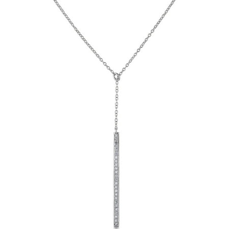 Miabella 1/8 Carat T.W. Diamond Sterling Silver Bar Necklace, 19