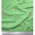 thumbnail image 1 of Soimoi Green Poly Georgette Fabric Dot,Arrow & Save The Date Text Decor Fabric Printed Yard 42 Inch Wide, 1 of 3