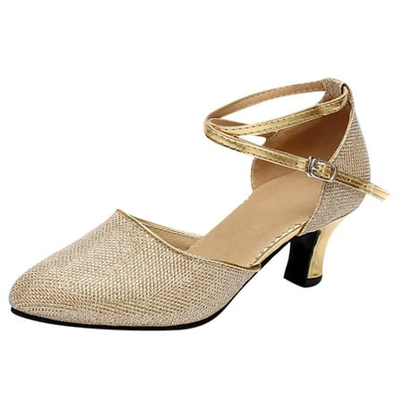 

ZIZOCWA Canvas Slip On Shoes For Women Classic Pump Dancing Dance Social Latin Shoes Ballroom Shoes Sequins Salsa Women S Tango Shoe Women S Middle Heels Fisherman Sandals For Women