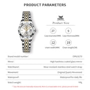 OPK Watches for Women Stainless Steel Fashion Dress Luxury Big Large Face Waterproof Quartz Analog Female Watches with Date Ladies Watch Reloj para Mujer (Gold/Blue/Black Dial)