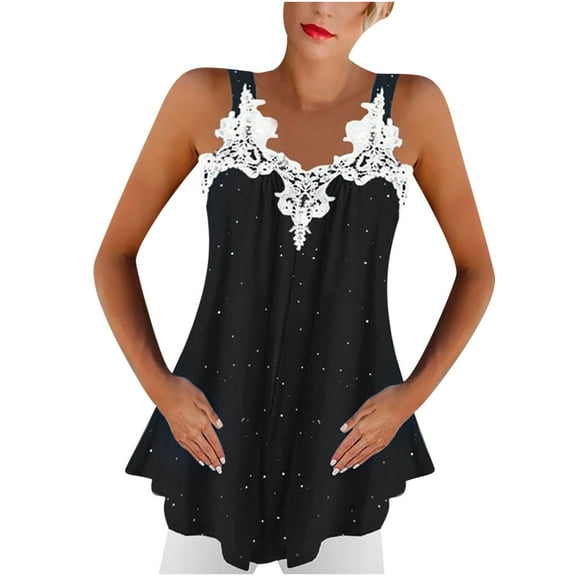 Sexy Summer Tops For Women Going Out Womens Tank Tops Fitted Lace V Neck Tunic Tops For Women Loose Fit Dressy Sleeping T Shirts For Women Cotton Soft