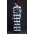 thumbnail image 2 of Bimba Rayon Geometric Ikat Printed Gown Kimono Sleeves Summer Long Maxi SlitÂ&nbsp;Dress-XXX-Large, 2 of 6
