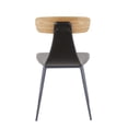 thumbnail image 5 of Elio Contemporary Chair in Grey Metal, Black Faux Leather and Natural Wood by LumiSource - Set of 2, 5 of 8