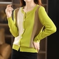 thumbnail image 4 of TINZ Cardigan à Col Rond Côtelé à Blocs de Couleur Femmes Chandails Grande Taille Longs Chandails Tricotés pour Femmes Chandails de Chalet pour Femmes, 4 of 5
