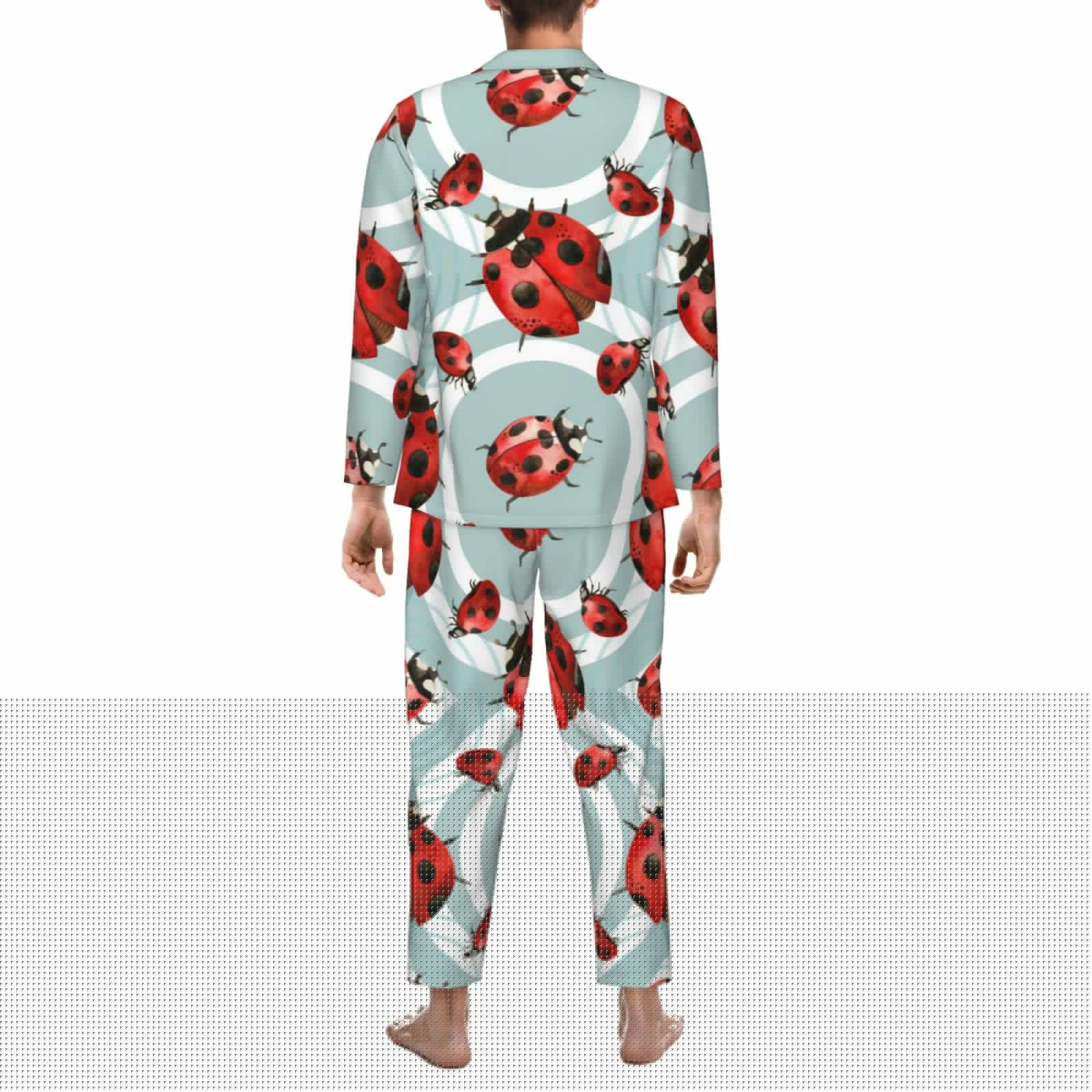 thumbnail image 5 of Kll Insects Sleepwear Mens Flannel Pajamas,Long Cotton Pj Set, 5 of 9