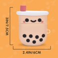 thumbnail image 3 of Funda para Airpods Pro con llavero, diseño de té de leche Boba rosa femenino, protección de silicona a prueba de golpes, compatible con AirPods Pro funda de carga para niñas, 3 of 6