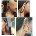 thumbnail image 6 of Big Gold Hoop Earrings for Women, Hypoallergenic Post Thin Loop 14K Gold Plated Hoop Earrings Set for Women, 3 Pairs, 6 of 10