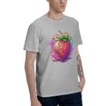 thumbnail image 2 of Cartoon Strawberry Men's T-Shirt Cotton 100% Summer Tops Fashion Casual Cartoon Strawberry Short Sleeves for Men Women Round Collar Top Tees, 2 of 6