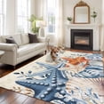 thumbnail image 2 of 5x7 Area Rugs for Living Room, Orange Blue Starfish Coastal Non Slip Area Rugs for Kitchen Bedroom Entryway, Summer Beach Eucalyptus Rustic Washable Carpet Runner Rug Floor Mats for Bedroom, 2 of 8