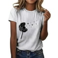 thumbnail image 1 of Birdeem T-Shirt Décontracté pour Femmes Imprimé Col Rond Manches Courtes Chandail Blouse Tops, 1 of 10