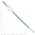 thumbnail image 2 of 4.25mm Sterling Silver Polished Textured Heart Bracelet With .75inch Extender - 7.5 Inch, 2 of 2