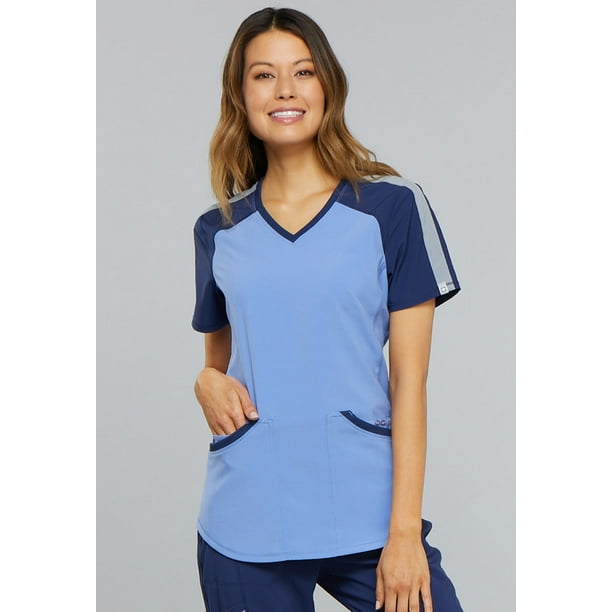 Cherokee Cherokee Infinity Colorblock VNeck Women's Plus Size Scrubs