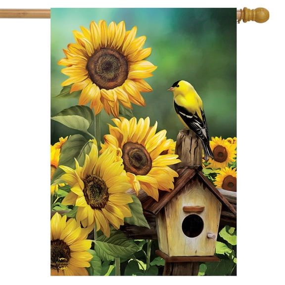 Briarwood Lane Goldfinch and Sunflowers Summer House Flag