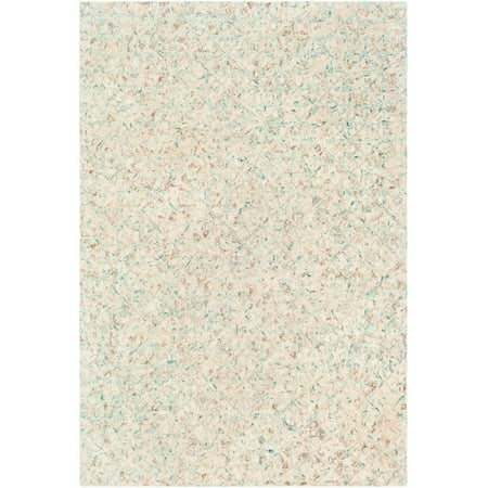 Brown Geometric Pattern - 2' x 3' Distressed Geometric Pattern Brown and Beige Rectangular Hand Tufted Area Rug