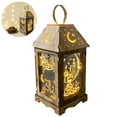 thumbnail image 2 of Eid Mubarak Laterne, Ramadan Dekoration Laterne-Candle Holz Lantern Marokkanische Vintage Laterne Deko H?ngende Eid Lichter Mit LED Ohne Batterie, Orientalische Lampe für Muslimischen Islam Eid (A), 2 of 8