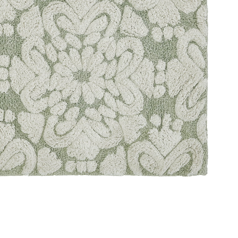 Pullum Rectangle 100% Cotton Non-Slip Regency Bath Rug Alcott Hill Size: 50 x 30, Color: Sage Green