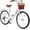 White, variant on 24 Inch City Bike for Women, Shimano 7-Speed Cruiser Bicycle with Basket, Rear Rack, Fenders, Comfort Saddle and Step-Through Frame