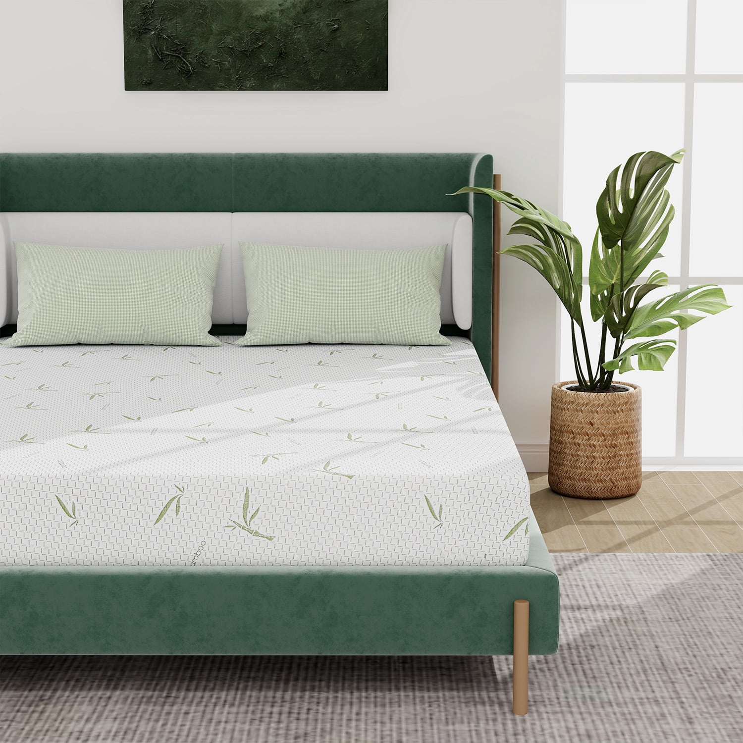 8'' Memory Foam Mattress Green Tea Mattress Medium Firm,Twin
