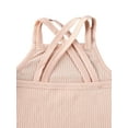 thumbnail image 6 of Qiylii Baby Girl Suspenders Romper, Vertical Strip Casual Outwear Jumpsuit, 6 of 6