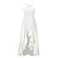 thumbnail image 5 of Summer Dresses For Women 2025 Plus Size Casual A-Line Flowy Sleeveless Halter Ruffle Hem Party Wedding Guest Beach Vacation Dresses White S, 5 of 8