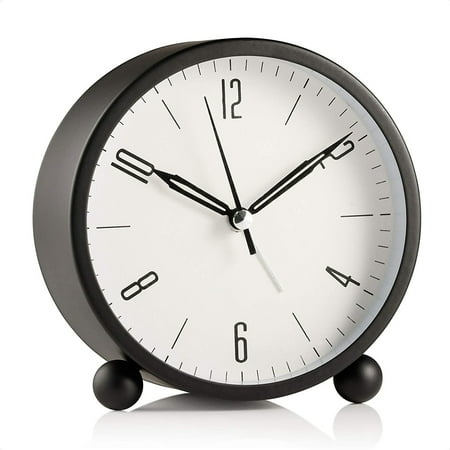 Round Alarm Clock Non Ticking, Battery Operated And Light Function