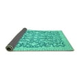thumbnail image 2 of Ahgly Company Indoor Round Oriental Turquoise Blue Modern Area Rugs, 8' Round, 2 of 4