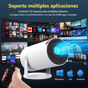 BUTOMKY HY300PRO Portable Mini Projector, WiFi 6 & Bluetooth 5.0, 4K Supported with Auto Keystone & 180° Rotation, Home & Outdoor Movie Theater Projector