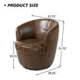 thumbnail image 2 of UIXE Swivel Accent Chair Set of 2 Faux Leather Barrel Chair Upholstered Armchair for Living Room Modern Round Arm Club Chair, Coffee, 2 of 6