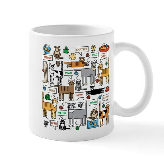 CafePress - What Cats Say Mugs - 11 oz Ceramic Mug - Novelty Coffee Tea Cup