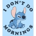 thumbnail image 2 of Men's Lilo & Stitch I Don't Do Mornings Stitch Distressed  Graphic Tee Light Blue Small, 2 of 4