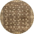 thumbnail image 1 of Ahgly Company Machine Washable Indoor Round Abstract Saddle Brown Area Rugs, 4' Round, 1 of 7
