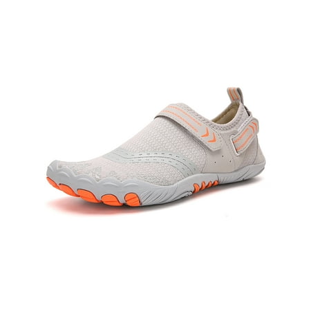 

Wazshop Women s&Men s Water Socks Sport Barefoot Shoes Fitness Workout Wading Shoe Anti-Slip Breathable Sneakers Unisex Athletic Sneaker Slip On Lightweight Gray 11C