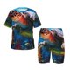 thumbnail image 1 of Balery Ice Blue Ocean Sea Turtle Conjunto de Pijama Infantil de Manga Corta con Estampado – Ropa de Dormir de Algodón Suave-Medium, 1 of 6
