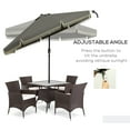 thumbnail image 3 of Outsunny 9ft Patio Umbrella with Tilt, Ruffled Outdoor Umbrella, Dark Gray, 3 of 9