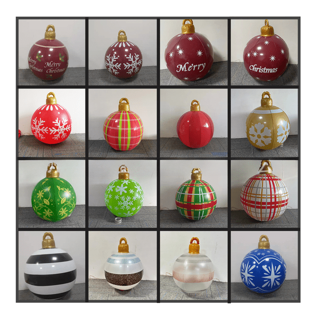 Bola de Navidad inflable de PVC, decoración, arreglo de atmósfera, bola portátil de soplado simple, pelota de playa para niños Bobo