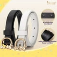 thumbnail image 5 of JASGOOD 2Pcs Girls Belts with Cute Buckle Kids Girl PU Leather Adjustable Belt for Jeans Dresses, 5 of 7