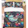 thumbnail image 1 of 3D dibujado a mano colorido floral planta pájaro patrón edredón Set ropa de cama Set, 1 of 3