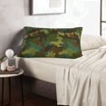 thumbnail image 5 of Plush Throw Pillow Covers, Classic Green Camouflage Pillow Cases with Invisible Zipper, Breathable Microfiber Pillow Cases Standard Size for Sleeping Bedroom Sofa Living Room 14x20, 5 of 5