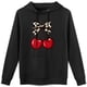 thumbnail image 1 of Sudadera con capucha con estampado de cerezas y leopardo, mezcla de algodón suave, manga larga, estilo informal para mujeres y adolescentes, 1 of 5