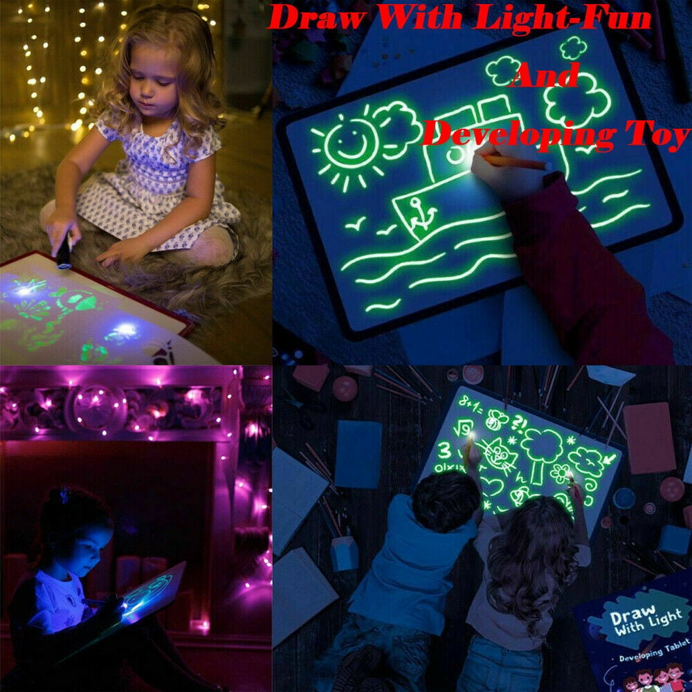 Light Drawing Board for Kids, Glow in Dark Painting Developing Luminescent  Doodle Board for Kids Art 